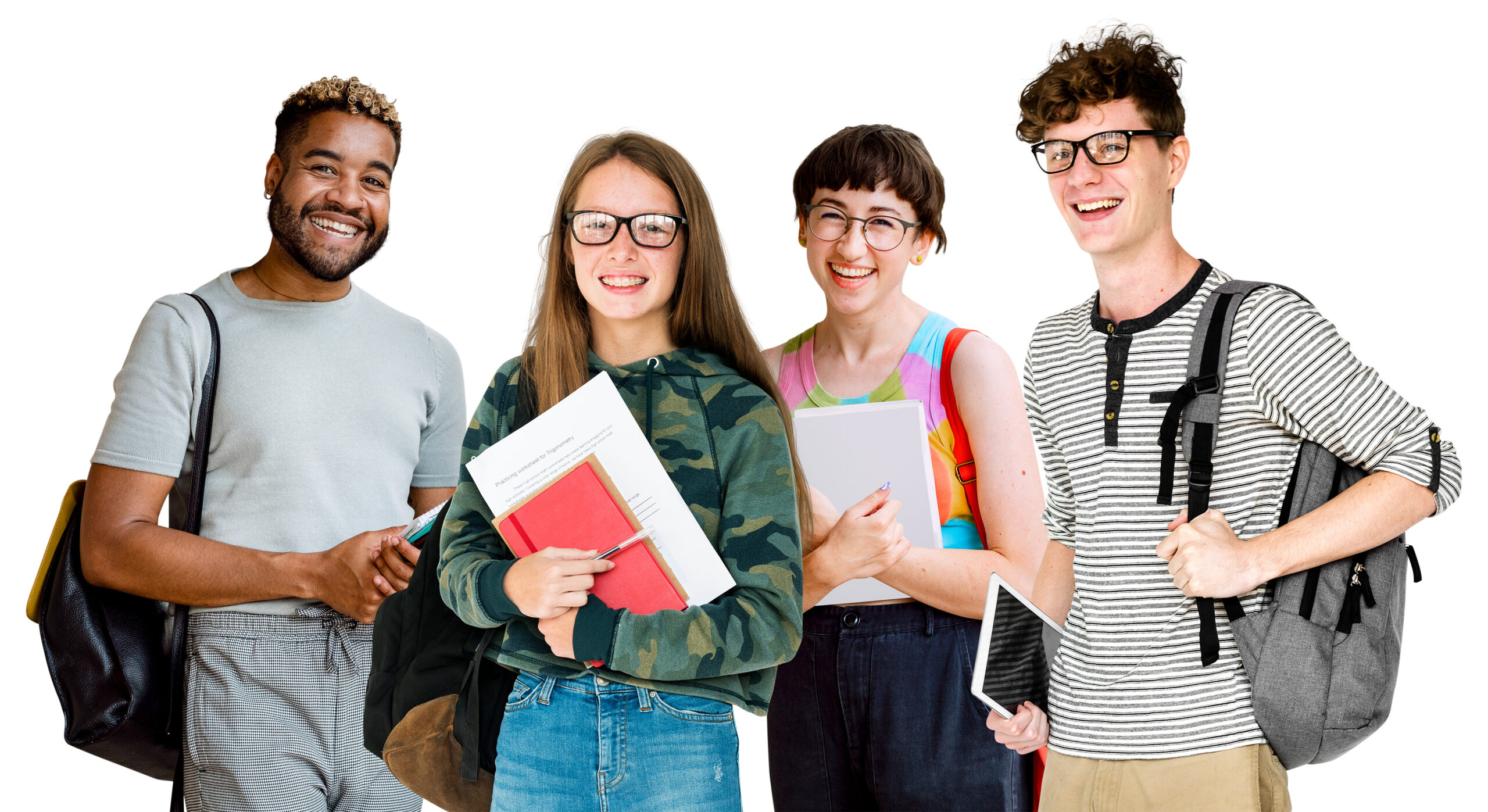 Students with books png sticker, transparent background